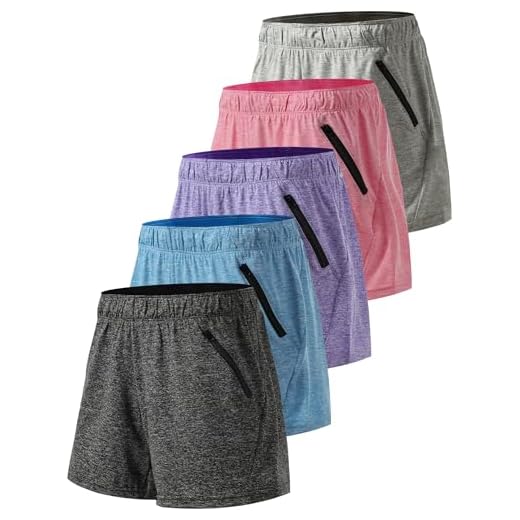 5 Pack Womens Gym Shorts Set