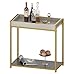 SogesGame Table De Chevet blanche Fine Pour couloir, Salon, Chambre à coucher, Bureau Rond,Style Classique Haut et bas ,Table en métal 30 x 60 x 60cm