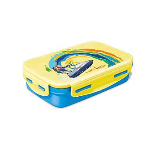 Milton Stainless Steel Tifin Box, 550 ml, Cyan/Yellow