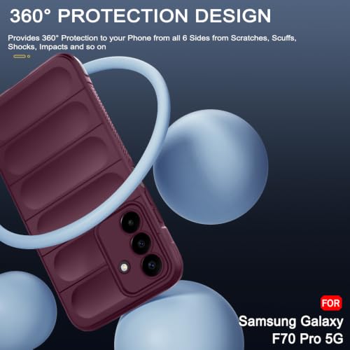 Image of TheGiftKart Liquid Silicon Back Cover Case for Samsung Galaxy F70 Pro 5G | Shockproof Military Grade Protection | Micro-Fibre Cloth On Inner Side | Built-in Anti-Slip Grip Cover Case (TPU, Maroon)