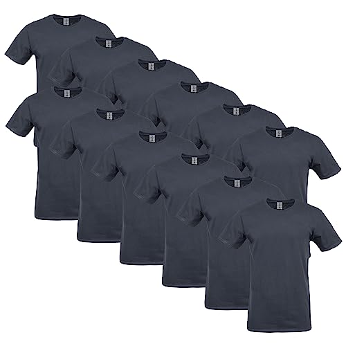 Gildan Adult Softstyle Cotton T-Shirt, Style G64000, Multipack, Black (12-Pack), Large