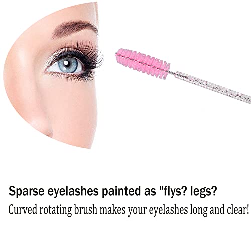 XPP Disposable Eyelash Brushes,100PCS Eye Brow Spoolie Castor Oil Brush Mascara Wands Cosmetic Makeup Tools(Crystal Pink) - Image 6