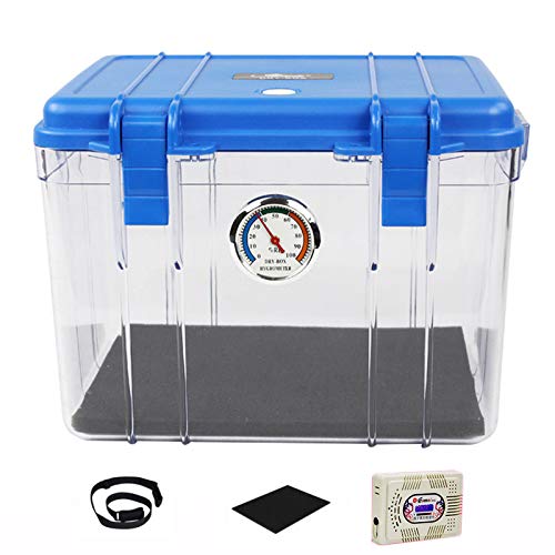 Luftentfeuchter, stoßfest, trockene Aufbewahrungsbox mit Hygrometer, Tasche für digitale Geräte, GoPro-Kamera, Objektiv, Zubehör (25 l)