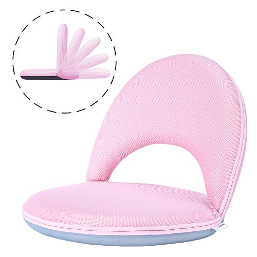 Image of Floor Chair Floor Cushion Folding Padded Gaming Chair Adjustable 5-Position Floor Seat with Back Support for Kids Adult Great for Gaming Reading Meditating