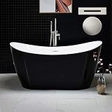 Woodbridge B-1816 59' Acrylic Freestanding Bathtub Contemporary Soaking Tub with Brushed Nickel...