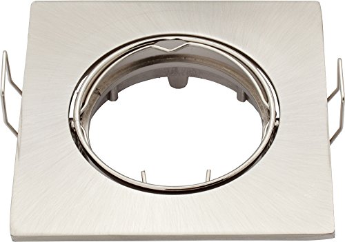 Preisvergleich Produktbild LED- und Halogen- Einbaurahmen schwenkbar gebürstetes Aluminium inkl. GU10 Fassung, passt auch für MR16 (GU5,3)