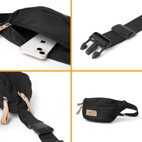Image of Tressential Waist Bag for Men Women | Cross Body Fanny Pack Sling Bag for Hiking, Travel, Camping, Outdoor Sports, Cycling | Money Belt with Adjustable Strap (Black)