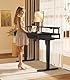 OffiGo Elektrischer Schreibtisch mit Schubladen, 140cm Höhenverstellbarer Schreibtisch mit Monitorständer, Gaming Tisch mit Steckdosen und Lichtleiste, Tisch Höhenverstellbar Bürotisch, Schwarz