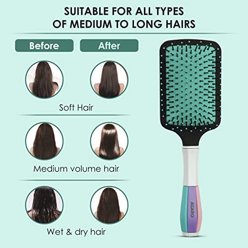 AGARO Classic Paddle Hair Brush with Strong & flexible nylon bristles having Anti static ball tips, For Grooming, Straightening, Smoothing,... - Image 4