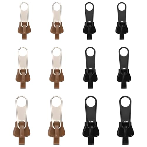 THQAE 12 Pcs Kit de Reparación de Cremalleras, Reparador de Cremallera Kit, Cierre de cremallera, Removable-Universal-Zipper Repairer para Chaqueta, Bolso, Maletas, Mochilas