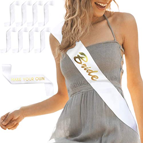 Sparkle and Bash Blank Customizable Satin Sash (8 Pack), White - //coolthings.us