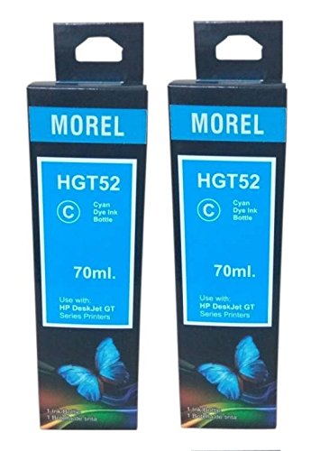 morel GT52 Ink for USE in HP Inkjet GT5820 / 5810 / GT5861 Printer Color Cyan Pack of 2