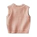 RESOOYO Baby Sweater Vest -Toddler Boy Girl Sleeveless Round Neck Pullover - Baby Boys Girls Solid Knit Vest Fashion Clothes (Pink-1824)