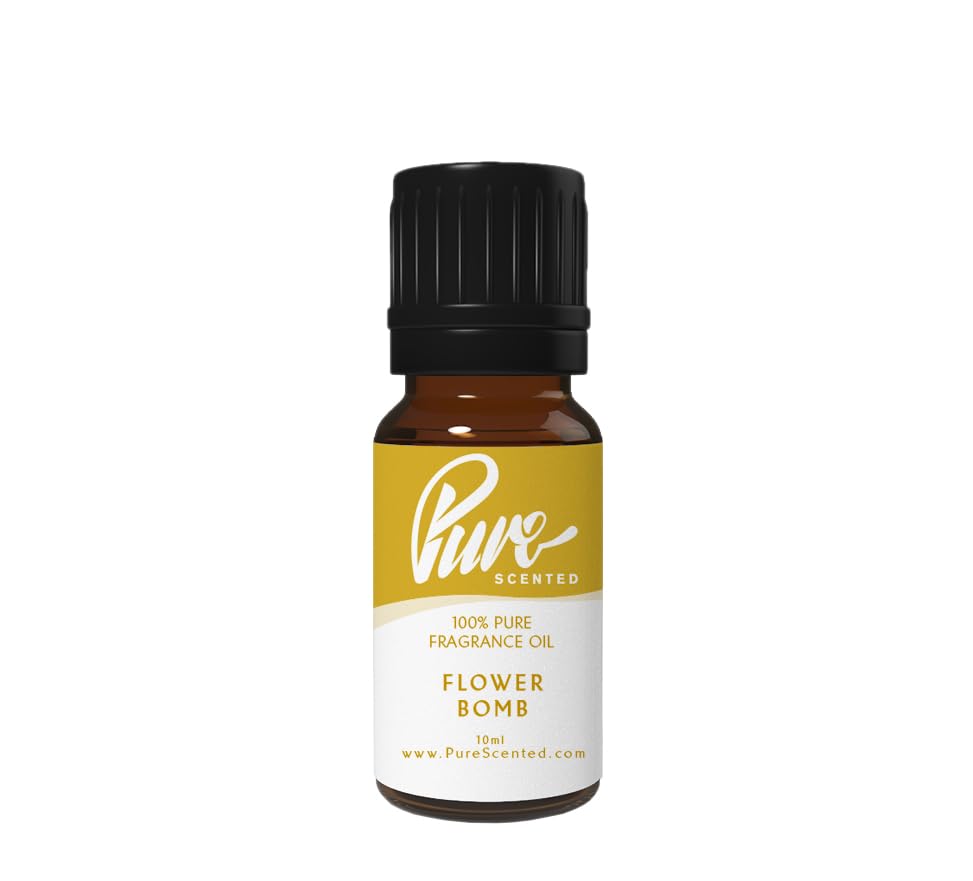 Pure Scented 10ml Flower Bomb Fragrance Oil - 1 x 10ml, Suitable for Candles, Soaps, Slime, Diffusers, Cosmetics, Wax Melts