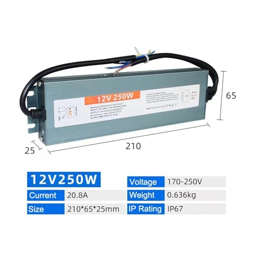 Alimentation LED IP67 12V 150W extra-plate pour ruban et éclairage extérieur