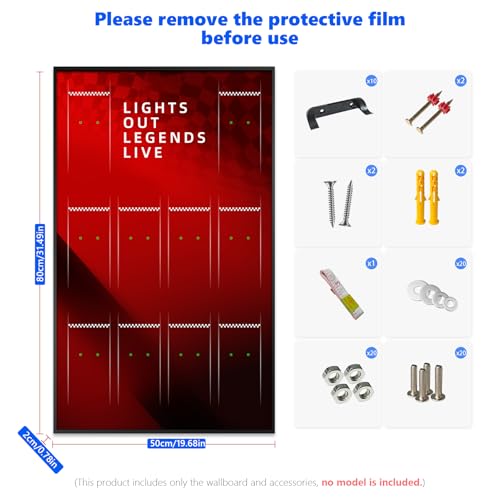 Image of WETCEAOM F1 Display Wallboard Compatible with Lego F1 Speed Champions 66082 Car Display 77242,77243,77244,77245,77246,77247,77248,77249,77250,77251 Wall Frame Car Wall Mount Lover, Model not Included