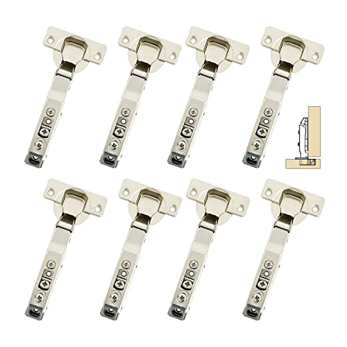 GEFONG 95 Grad Eckanschlag Soft Close Universelles Scharniere 35mm mit Stoßdämpfer Dämpfung Stummes Scharnier für Garderobe Kleiderschrank Tür Küchenschranktür Packung mit 8 Stück Cover