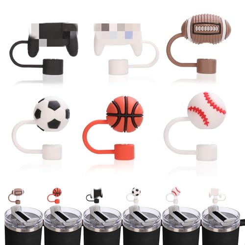 (6PCS) 10mm Sports Balls Straw Covers