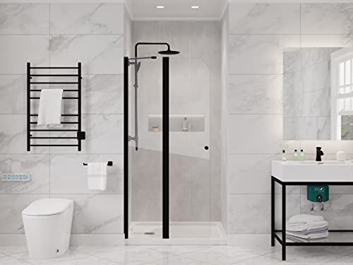 Anzzi 72-In. X 33.5-In. Frameless Swinging Shower Door, Resistance Free Hinges For Smooth Opening And Closing, Reversible Installation, Clear Tempered Glass In Matte Black Finish (Sd-Az14-01Mb) #TOP1