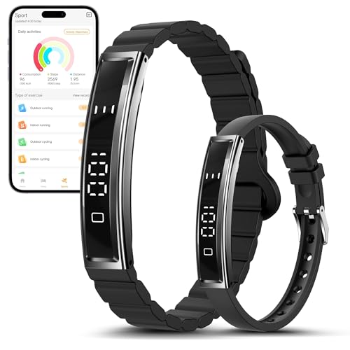 Image of Smart Bracelet Health Activity Fitness Tracker for Women & Men | 24 /7 Heart Rate & Stress Monitor, Sleep Tracking, Slim 16g Lightweight Bracelet, 7-10 Day Battery, Free App, No Subscription