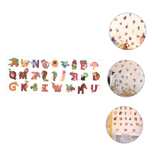 Vinilos decorativos de alfabeto con animales, 26 piezas, PVC educativo miniatura 7
