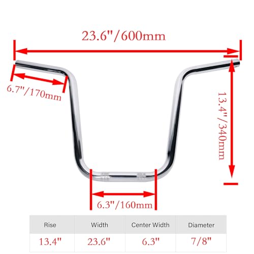 Image of JMCHstore Chrome 13'' Ape Hangers 7 /8'' Mini Bike Handlebars for Coleman B200R CT200U Motovox MBX10 Mega moto MMB80 Trailmaster MB200 100cc 200cc Mini Bike Parts
