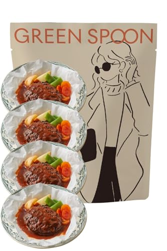 グリーンスプーン ハンバーグ 冷凍 4食 デミグラス 【 お惣菜 低糖質 タンパク質 1食分の野菜 ダイエット 冷凍弁当 冷凍食品 レンジで5分 ヘルシー 】GREENSPOON