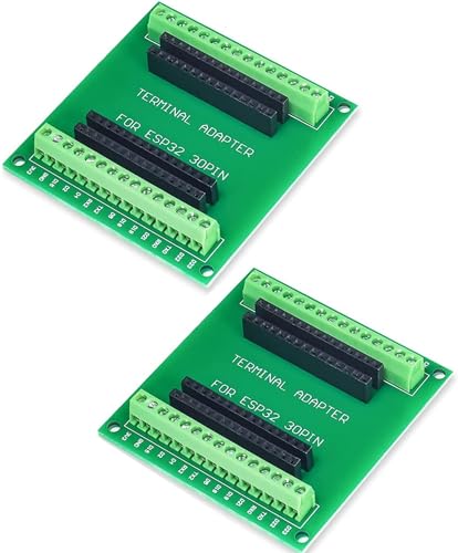 DUBEUYEW ESP32S Breakout Board GPIO 1 en 2 para 30PIN Version ESP32 ESP WROOM 32 Microcontroller Development Board 2.4 GHz Dual Core WLAN WiFi + Bluetooth 2 en 1(2Pcs)