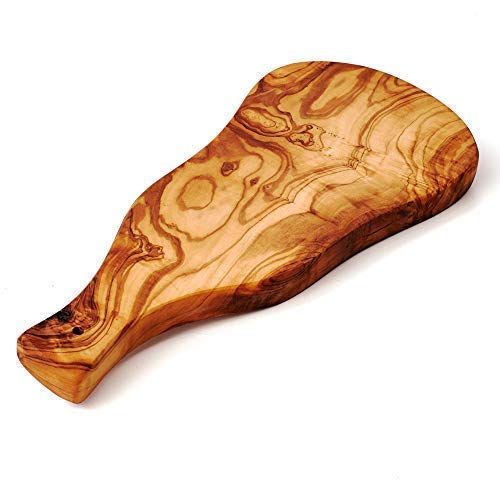 La Tabla de Cortar, Tabla Cocina con Asa en Corte Natural de Madera de Olivo - 45cm Cover