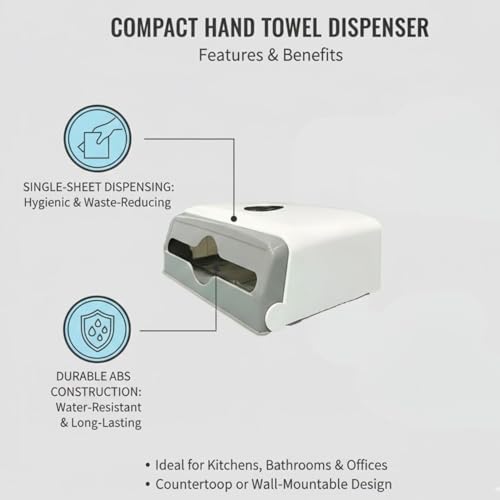 Image of MDN Wall Mount Paper Towel Dispenser Multifold Tissue Paper Holder Made of ABS Plastic Tissue Holder for Bathroom Office Hotel School Commercial and Home Use, White