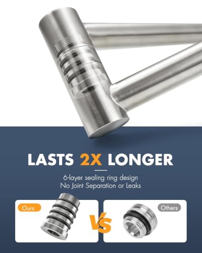 Image of Aquieen Wall Mounted Pot Filler Kitchen Faucet | Premium Brass Construction | Dual Valve Double Joint Swing Arm | 360 Rotating Folding Tap | Leak-Proof Ceramic Cartridge | Brushed Silver