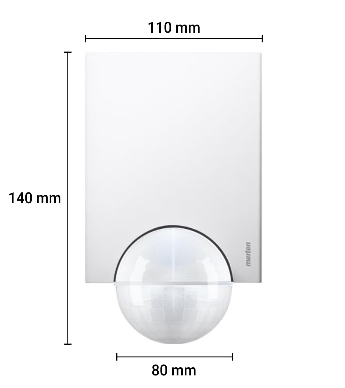 Schneider Electric Merten Argus Bewegungsmelder Innen- und Außen, 565219 | 220 Basic, 360 Grad Nahfeldbereich, IP55, polarweiss