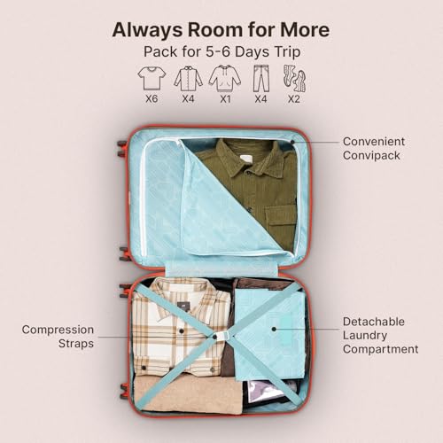 Image of uppercase Geo (Medium) 66Cms, Hardsided Trolley Bag for Travel Printed Eco Polycarbonate Luggage, Combination Lock 8 Wheel Spinner Suitcase for Unisex, 2000 Days Warranty Green