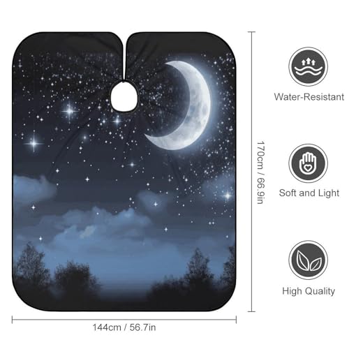 Capa para corte de cabello Nightsky Hanging Moon unisex miniatura 2