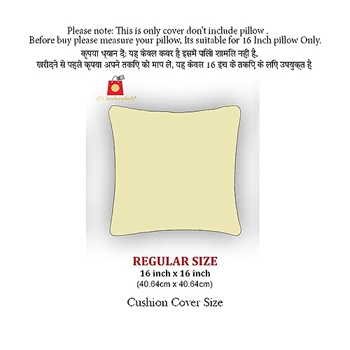 Image of Wonder Shala Self Design Cushions Cover for Stylish Living Space Pack of 2 (16x16 Inches, Grey White)