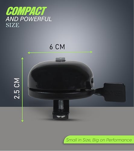 Image of OXYGEN Cycle Bell for Bicycle Universal Metal Bicycle Bell Loud Clear Ring Bell for Cycle MTB Road and Kids Bikes Durable Weatherproof Rust Resistant Easy Install Handlebar Bell Black