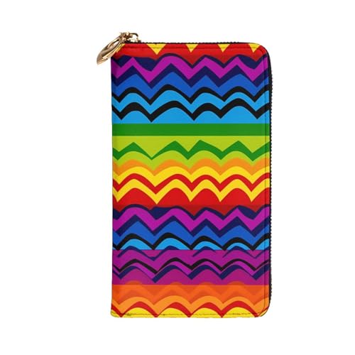 Gay Pride Rainbow Pattern Wallet for Men Women Long Purse Leather Clutch Large Business Handbag Travel Phone Holder Credit Card Holder Money Case with Zipper Leather Wallets Gift2
