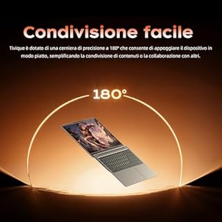Tivique PC Portatile 15.6" FHD 1920x1080,Ryzen 5 7430U Processore Fino a 4.3 GHz Gaming Laptop 16GB RAM DDR4 * 2.512GB M.2 SSD Laptop,BT5.0, USB3.2,HDMI,Type-C,54.7 Wh Batteria,WiFi 6.0