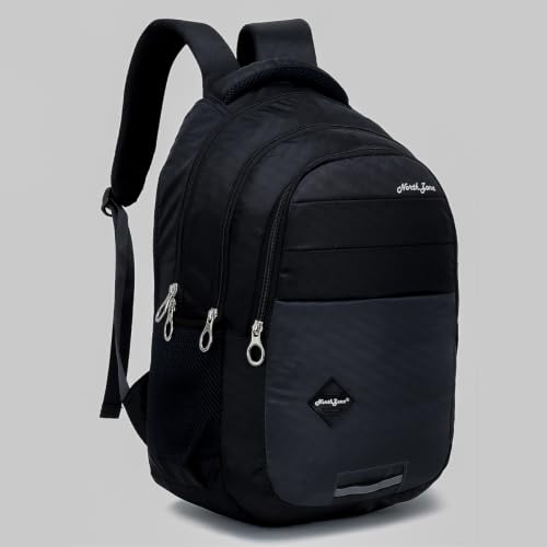 Buy NORTH ZONE Laptop Backpack for Men & Women | 30L Water Resistant Casual College School Office Travel Bag | Fits Up to 15.6 Inch Laptop | 3 Spacious Compartments | Black at Amazon.in - Image 5