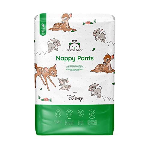 Marca Amazon - Mama Bear - Disney, pañales braguita - Talla 4 (9-15 kg), Bianco, 80 Unidad (Paquete de 1)