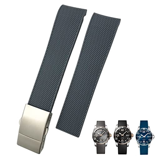 Bracelet en silicone 21mm 22mm incurvé adapté pour Longines Hydroconquest