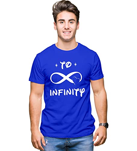 Image of Hangout Hub Men's & Women's Round Neck T-Shirt-To Infinity & Beyond-Pack of 2-Couple T-Shirts