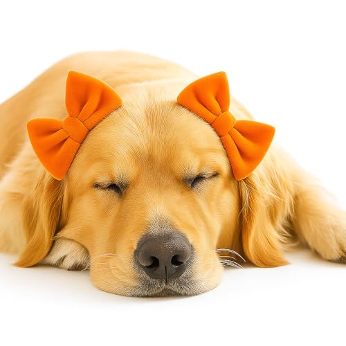 Dog Hair Double Bow Headbands 3 Pcs – Bow Headband for Dogs, Dog Hair Bow,Classic Dog Hair Bows, Adjustable Headband, Puppy Bow, Pet Hair Bow, Dog Grooming Accessory