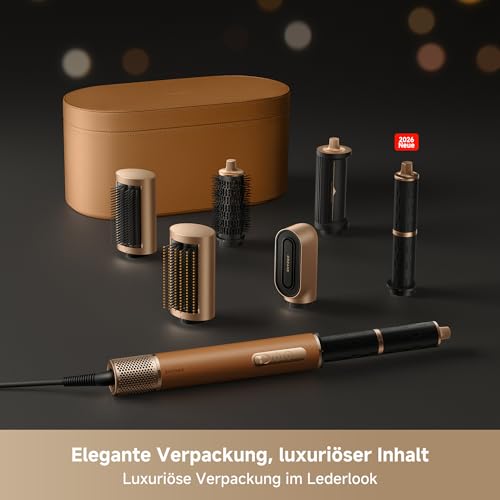 Dreame AirStyle Pro 2026 NEW, 7-in-1-Hairstyler, Schnelltrocknend, 2 Lockenaufsätze, Volumen für das Haar, glättende Bürste, Frizz-Reduzierung, Lederset, Airflow-Styling, Magnetdesign