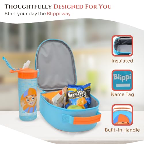 Sac à déjeuner en polyester Blippi et bouteille d'eau à bec rabattable HOX 94833