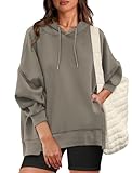 XIEERDUO Oversized Hoodie For Women Fall Sweatshirts Pockets Tunic Tops Hooded Dark Grey M