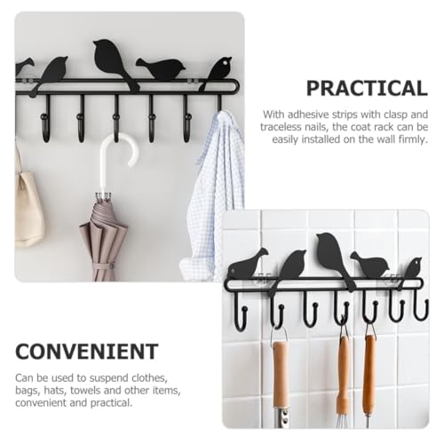 Perchero de pared resistente con 7 ganchos de hierro decorativo para sombreros 4