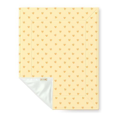 Image of TIDY SLEEP Baby Diaper Changing Mat 65 x 45 cm (0-3 Months) | Soft Cotton Changing Sheet for Newborns | Portable, Washable & Travel-Friendly | Sunshine Golden Hearts