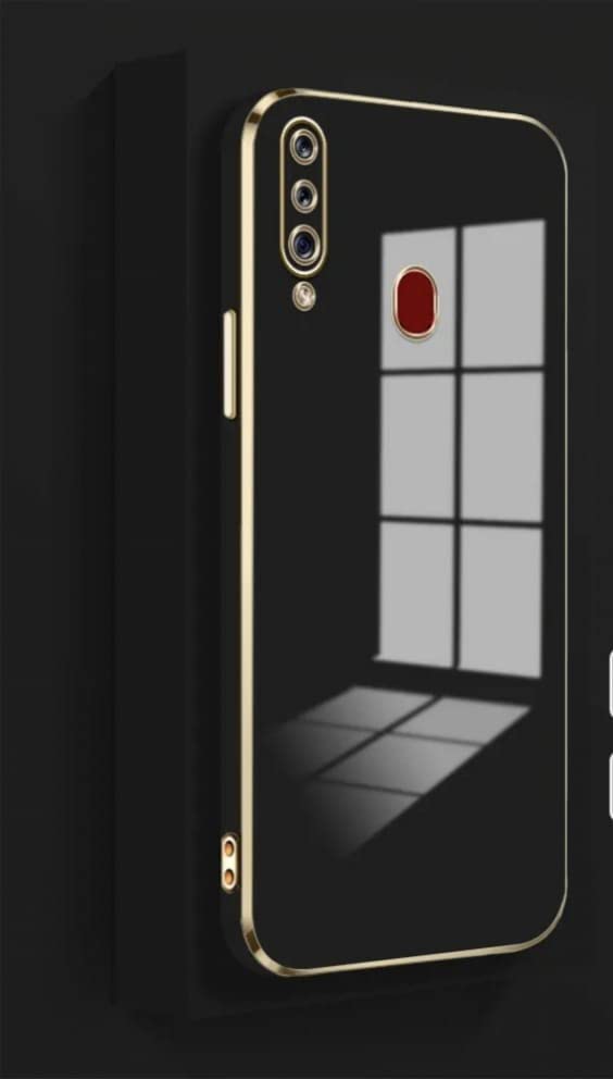 RD Enterprises�Compatible with Samsung Galaxy A20S Luxury Square Plating Case Solid Color Soft Silicone Back Cover for Samsung Galaxy A20S (Black)