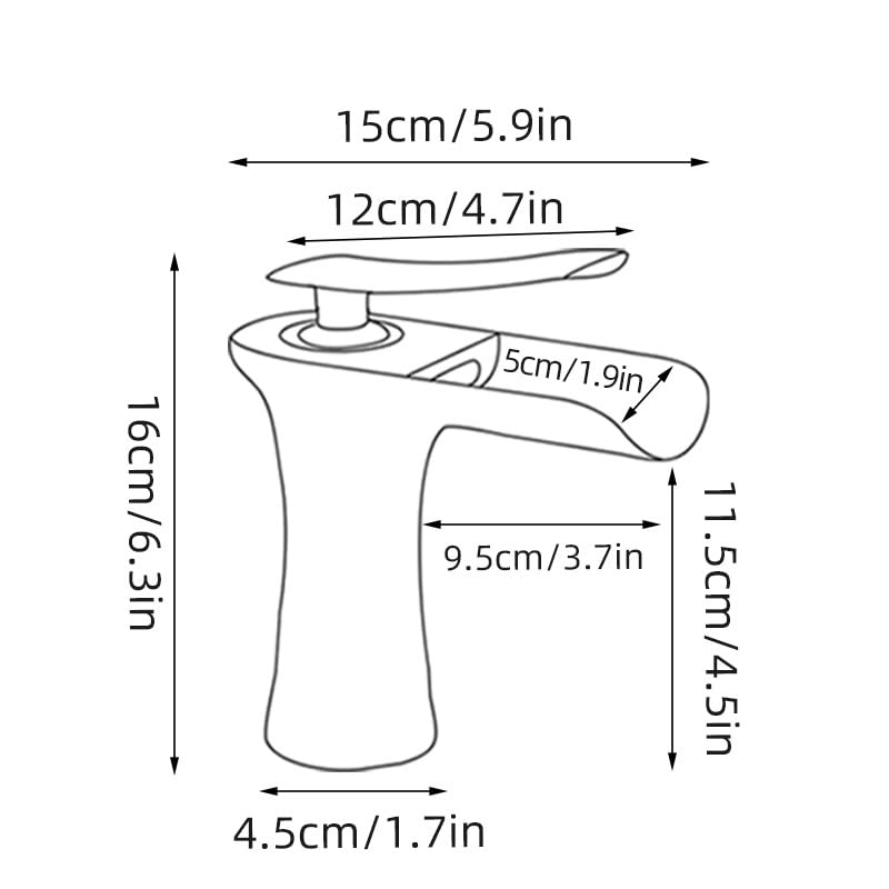 Rubinetti Vintage per Bagno Miscelatore Lavabo Lavandino Bagno Cascata Miscelatore Monocomando Acqua Calda Fredda, Nero + Cromo